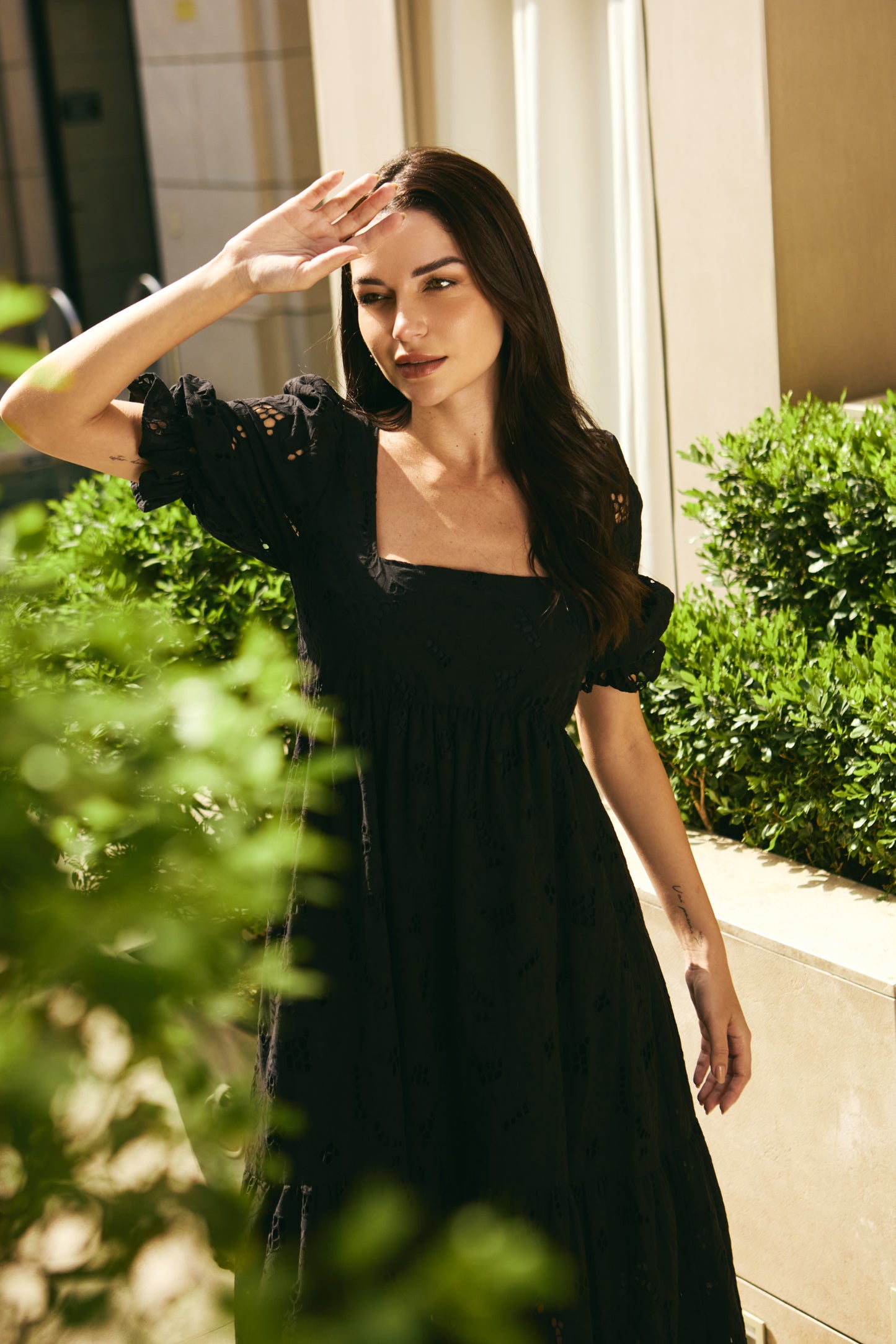 Vestido Claudia broderie negro