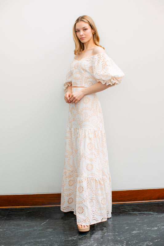 Top Fiora Broderie Beige