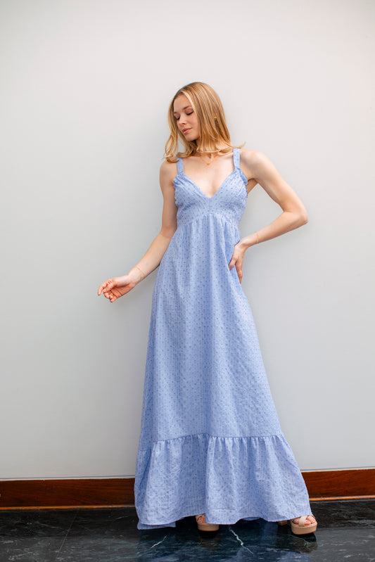 Vestido Cordelia Lino Celeste