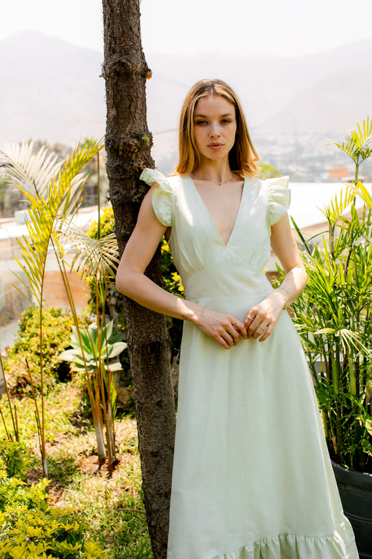 Vestido Nayla Lino Verde