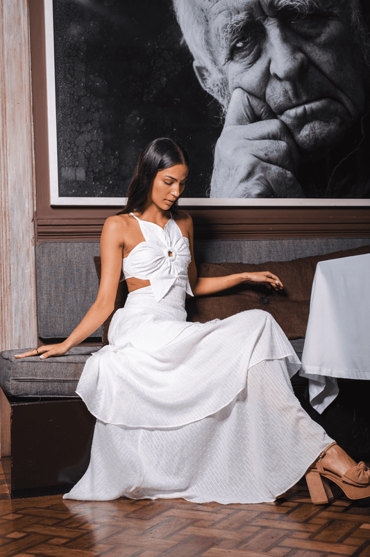 Vestido Flor broderie Blanco