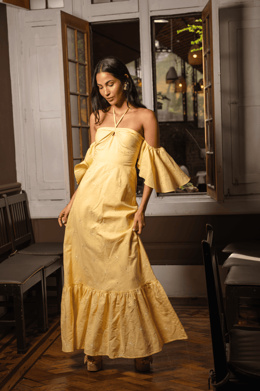 Vestido Sevilla Amarillo Lino