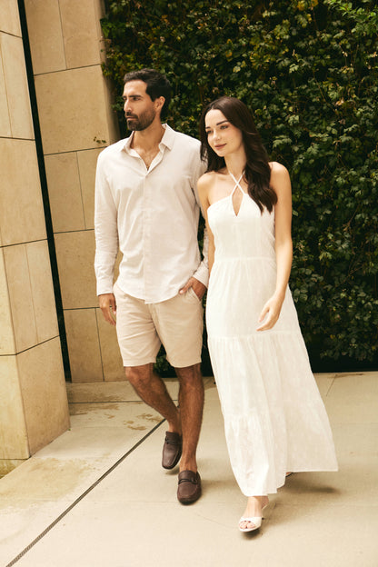 Vestido Largo Serena Broderie Blanco