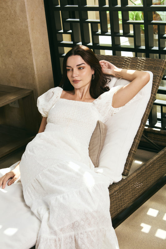 Vestido Allegra Broderie Blanco