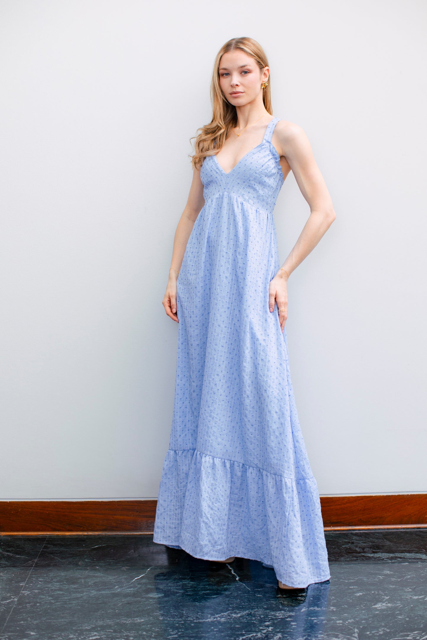 Vestido Cordelia Lino Celeste