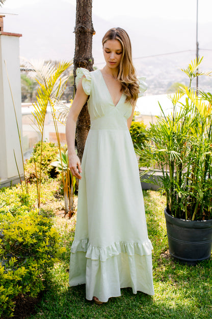 Vestido Nayla Lino Verde